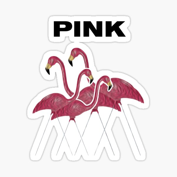 Pink Flamingos Textigraph Sticker