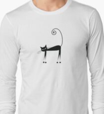 Black cat silhouette Long Sleeve T-Shirt