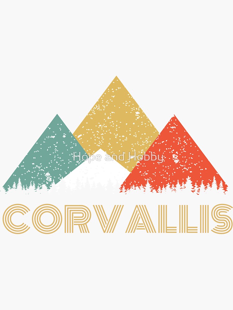 "Retro City of Corvallis Mountain Shirt" Sticker for Sale by tedmcory