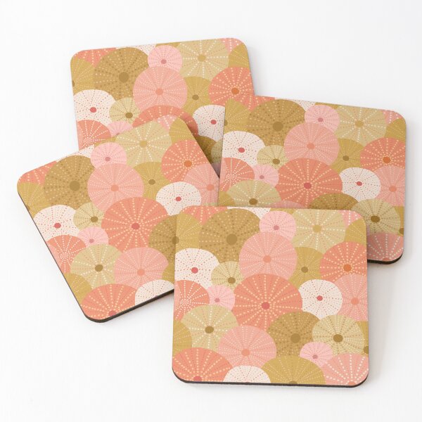 Item preview, Sea Urchins in Gold + Coral designed and sold by latheandquill.