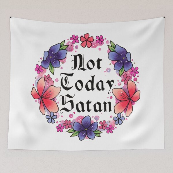 Item preview, Not Today Satan watercolor design designed and sold by lornalaine.