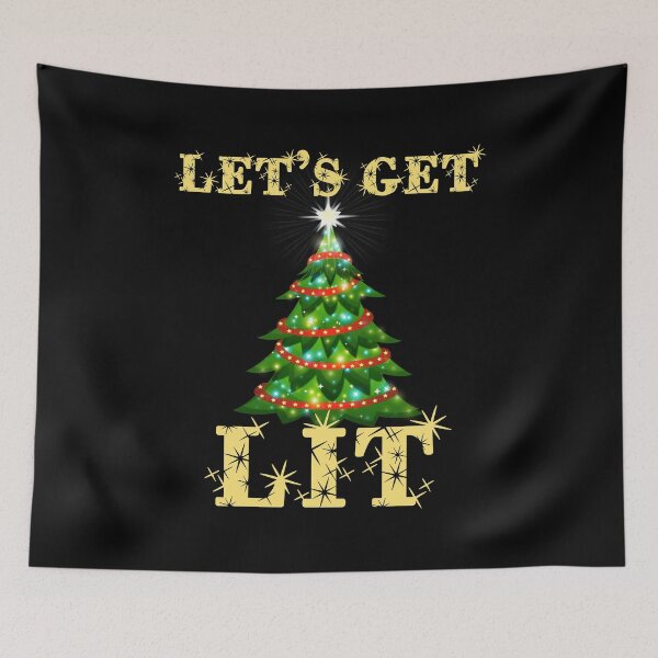 Item preview, Let's Get Lit Funny Christmas Drinking designed and sold by sabertronics.