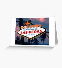 Fabulous Las Vegas Sign Night Version Retro Neon Greeting Card