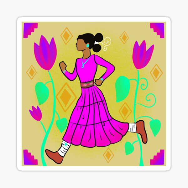 She Runs Sticker