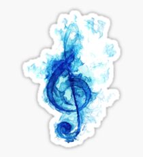 blue flaming note Sticker