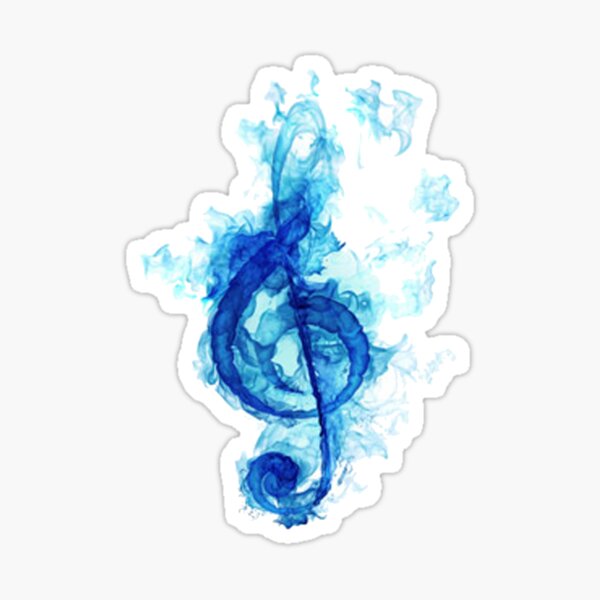 blue flaming note Sticker