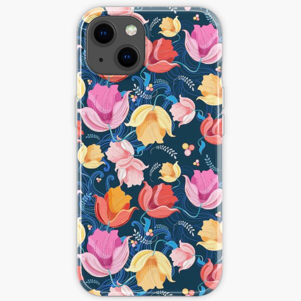 pattern of flowers tulips iPhone Soft Case