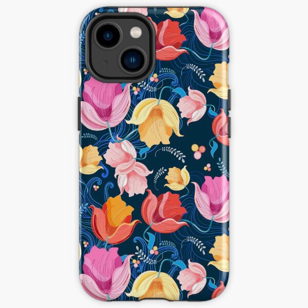 pattern of flowers tulips iPhone Tough Case