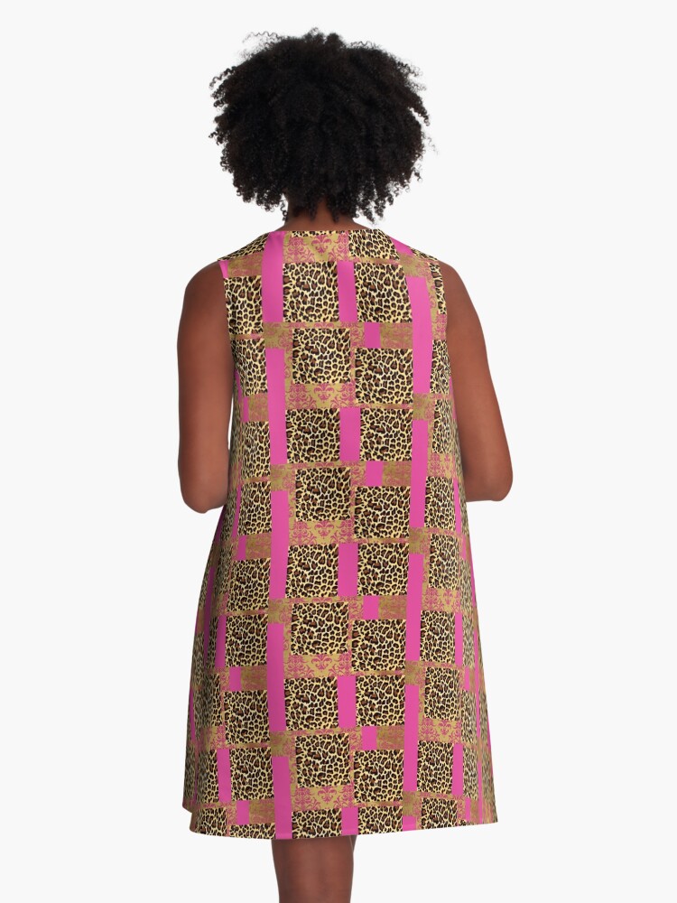 Thumbnail 3 of 4, A-Line Dress, VV2X Print-4 designed and sold by kinkatstyle.