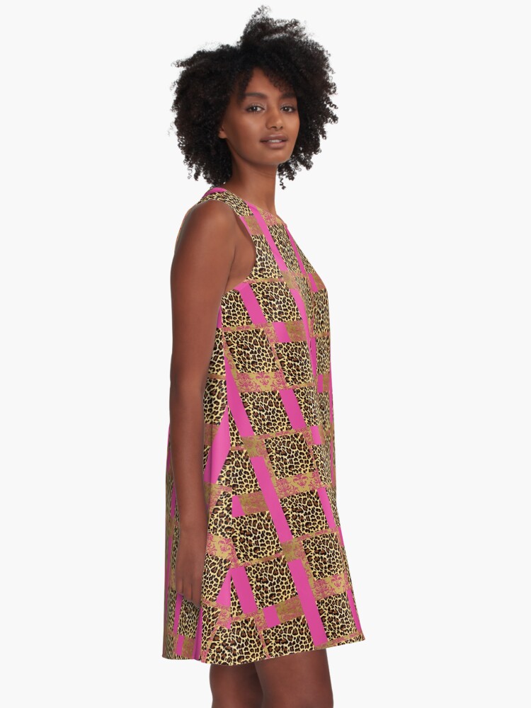 Thumbnail 2 of 4, A-Line Dress, VV2X Print-4 designed and sold by kinkatstyle.