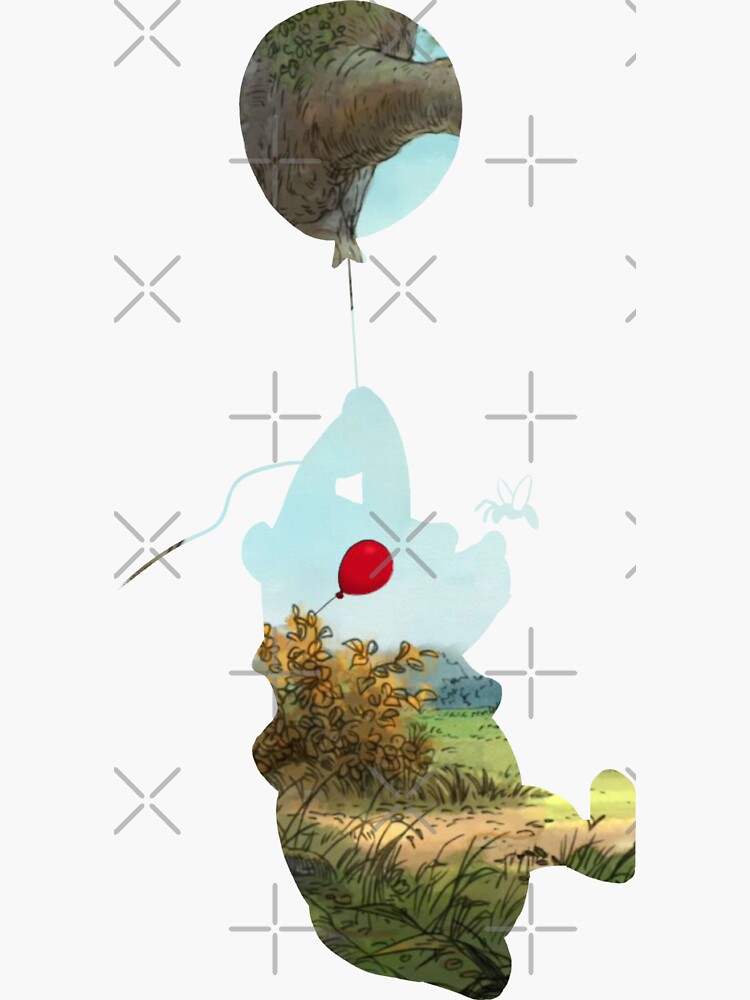 Aperçu 3 sur 3. Sticker avec l'œuvre Ballon Rouge Winnie - Lulubellule créée et vendue par Lulubellule.