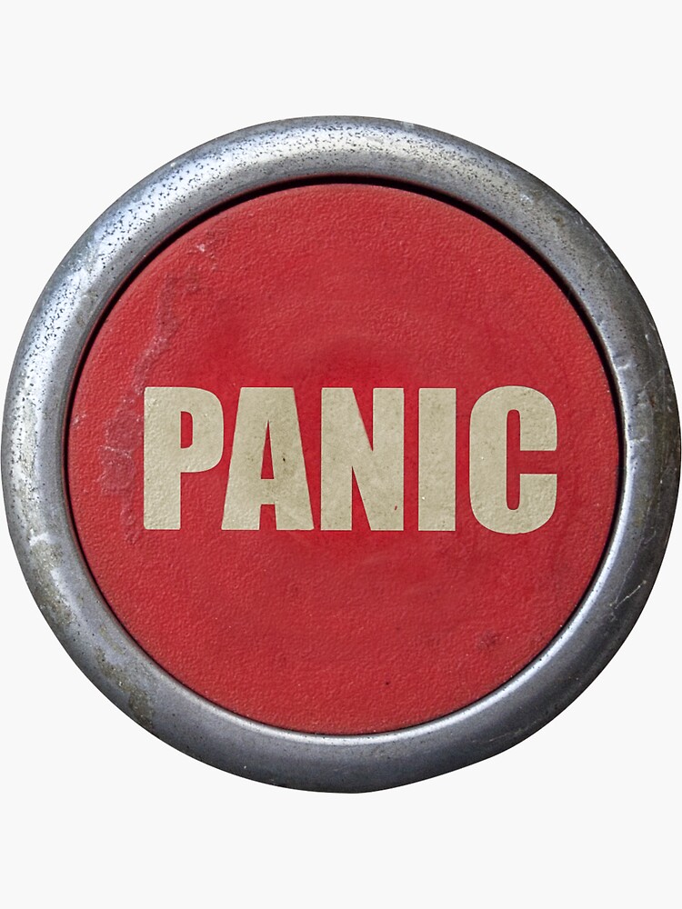 "Red Industrial Panic Button" Sticker by mrdoomits Redbubble