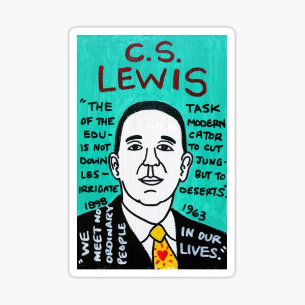 C.S. Lewis Folk Art Sticker
