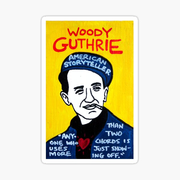 Woody Guthrie Folk Art Sticker