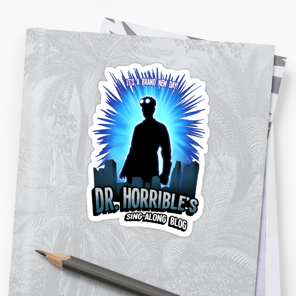 Dr Horribles Sing Along Blog Sticker By Invad R Redbubble