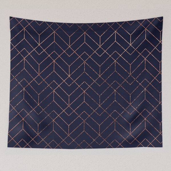 Item preview, Geometry Lines Rose gold navy designed and sold by Alpha-design.