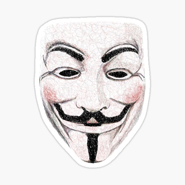 Anonymous Mask Gold Vinyl Decal 5.5-Inches Premium Quality Anonymous Stickers V for Vendetta Sticker Guy Fawkes Sticker Hacker Mask Sticker Anonymous Decal D015 