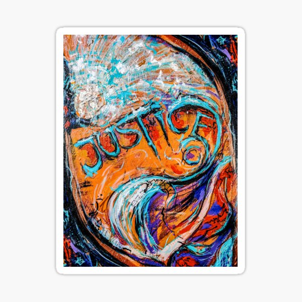 Justice colorful artwork/poster/pattern Sticker