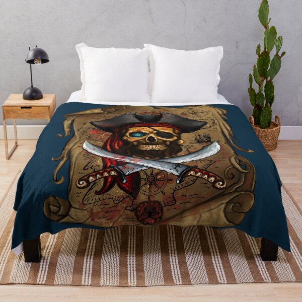 Item preview, Badass Skull Pirate & Treasure Map designed and sold by Desha001.
