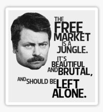 Ron Swanson Libertarian Free Market Capitalist Sticker