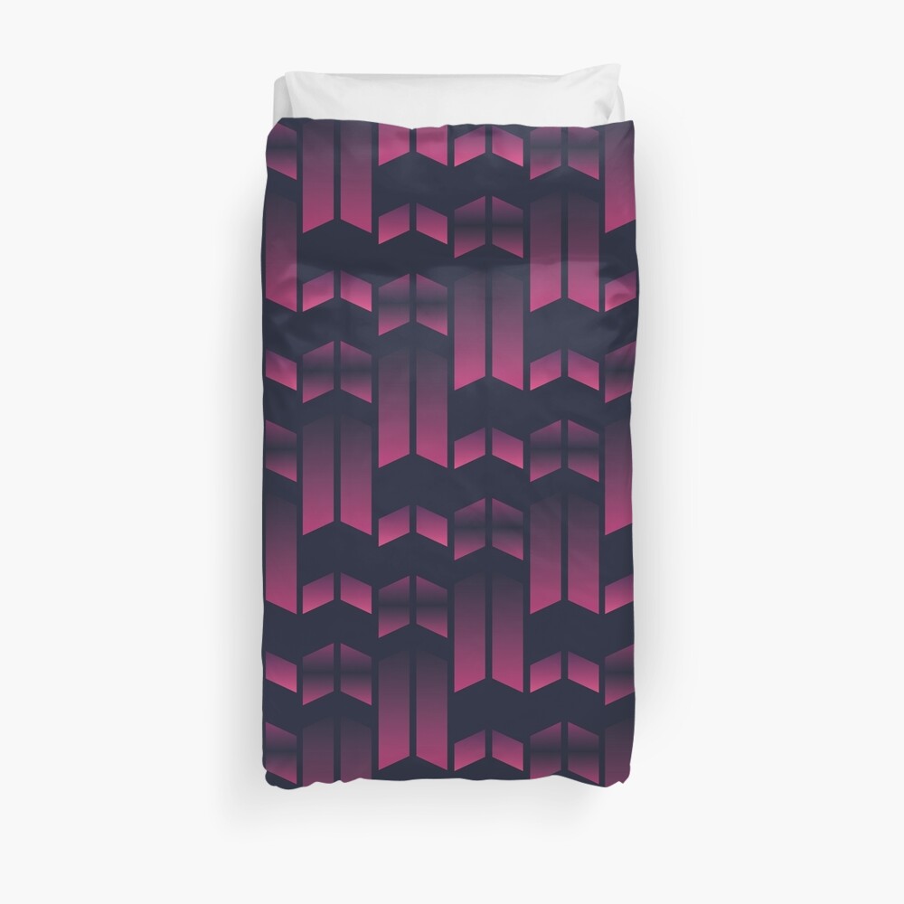 Pink abstract parallel arrow shapes Duvet Cover