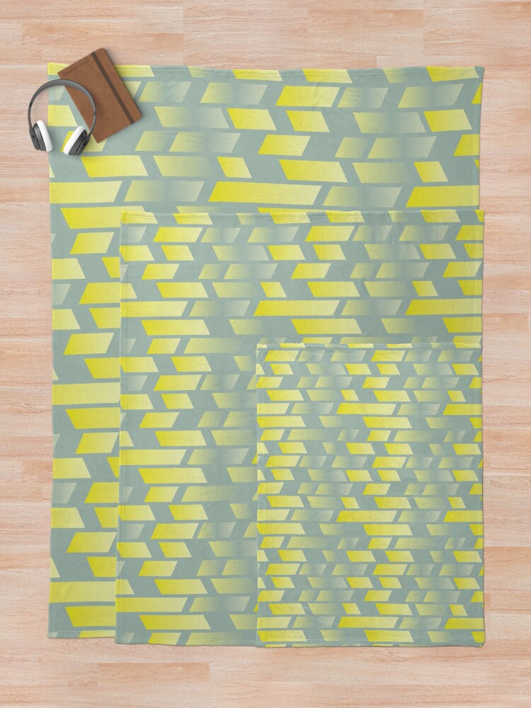 Alternate view of Lemon lime abstract parallel rectangle shapes Throw Blanket