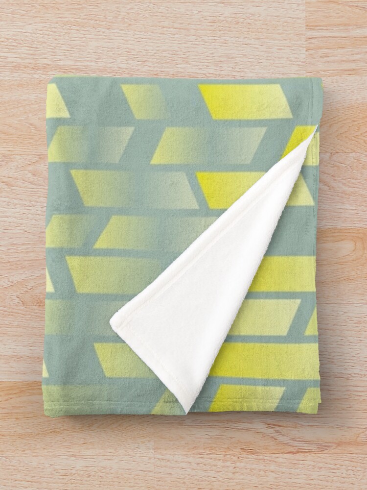 Alternate view of Lemon lime abstract parallel rectangle shapes Throw Blanket