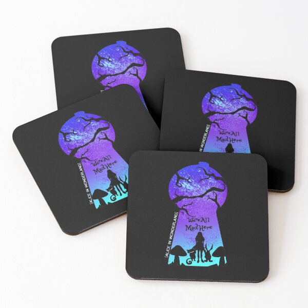 Item preview, We're All Mad Here - Alice Cheshire Cat White Rabbit Keyhole designed and sold by KoolMoDee.