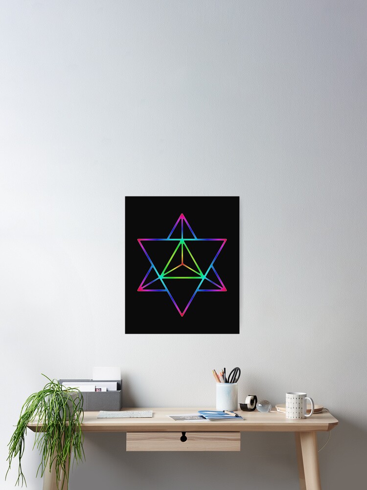 Merkaba Star Tetrahedron Rainbow Sacred Geometry T-Shirt Merkaba Star Tetrahedron Rainbow Sacred Geometry T-Shirt