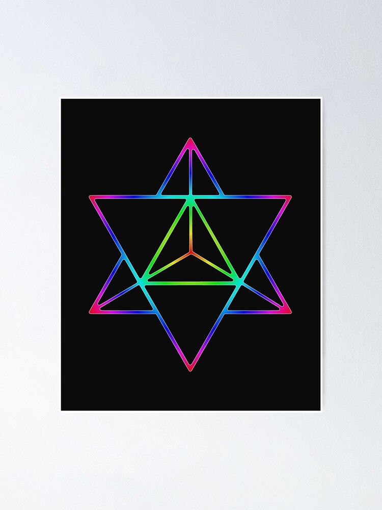 Merkaba Star Tetrahedron Rainbow Sacred Geometry T-Shirt Merkaba Star Tetrahedron Rainbow Sacred Geometry T-Shirt