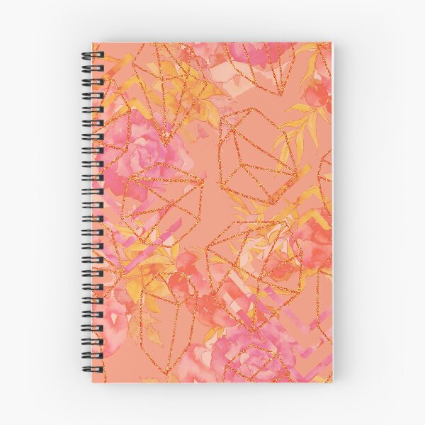 Item preview, Coral orange pink and gold spring glitter terrarium pattern designed and sold by ankka.