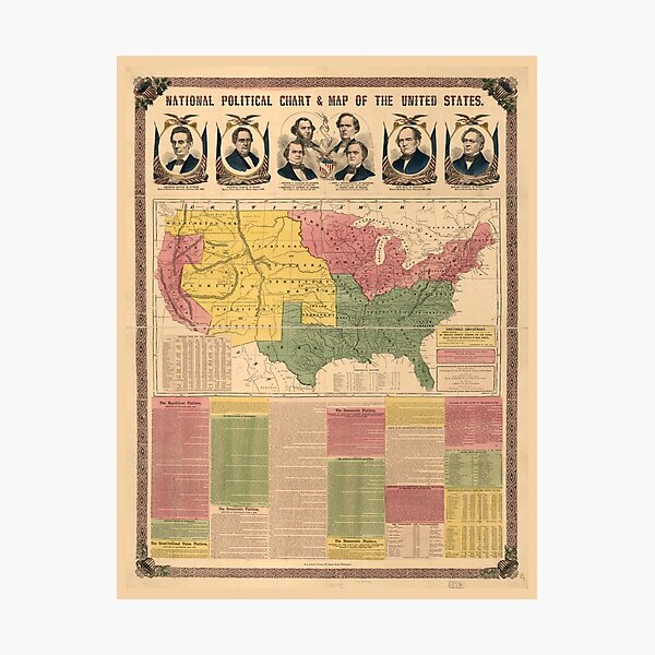 Item preview, National political chart & map of the United States (1860) designed and sold by allhistory.