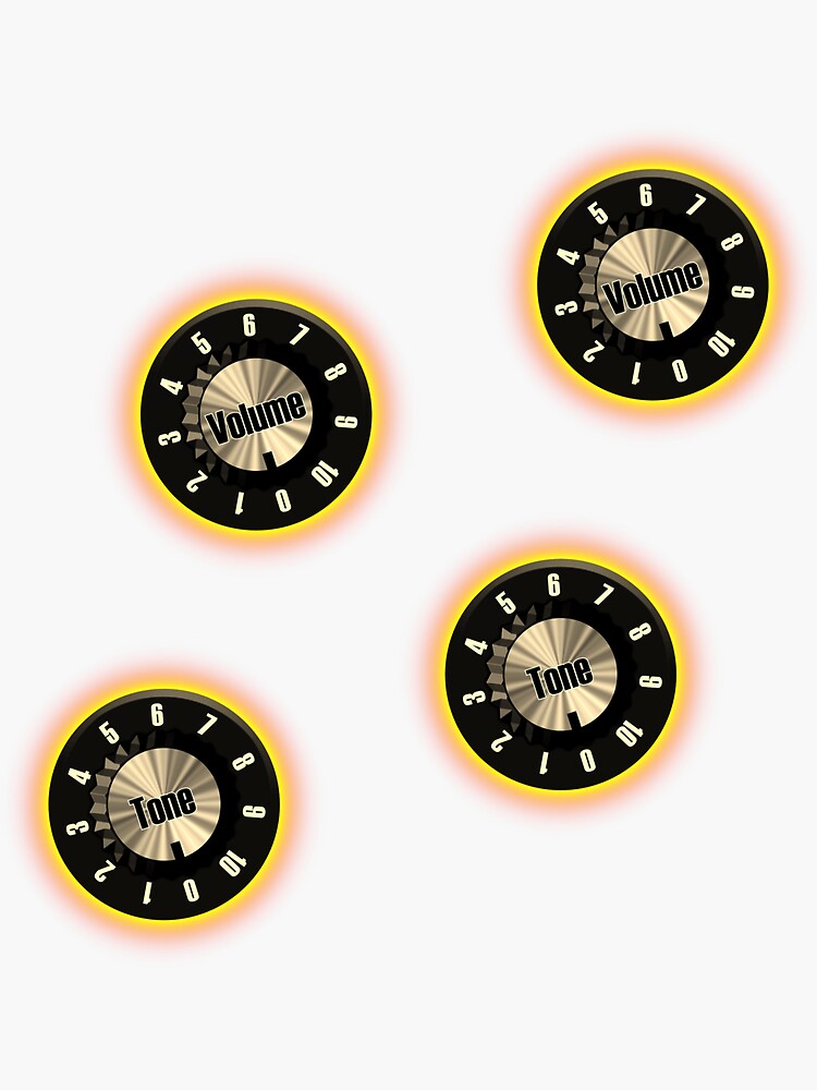 "Vintage Guitar Knobs" Sticker by kashamo Redbubble