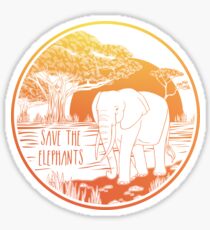 Save the Elephants! Sticker