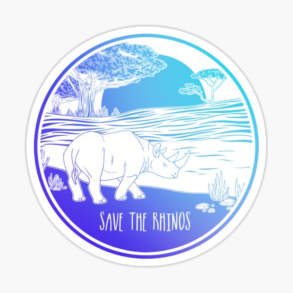 Save the Rhinos! Sticker