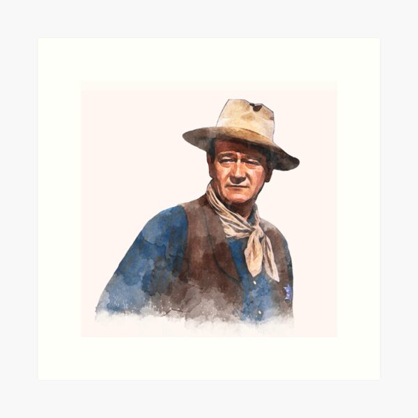 John Wayne "Der Herzog" - Aquarell Kunstdruck