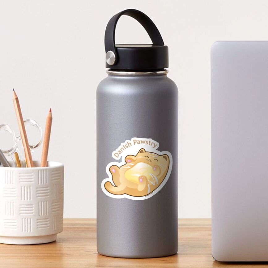 Cute Danish Pastry Cat Sticker