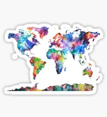 Pegatina Mapa mundial del color del agua