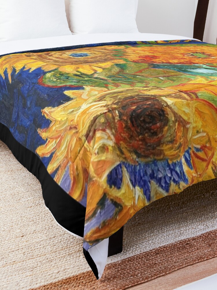 Alternate view of Van Gogh, Five Sunflowers 1888 Artwork Reproduction, Posters, Tshirts, Prints, Bags, Men, Women, Kids Comforter