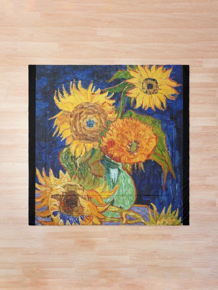 Alternate view of Van Gogh, Five Sunflowers 1888 Artwork Reproduction, Posters, Tshirts, Prints, Bags, Men, Women, Kids Comforter