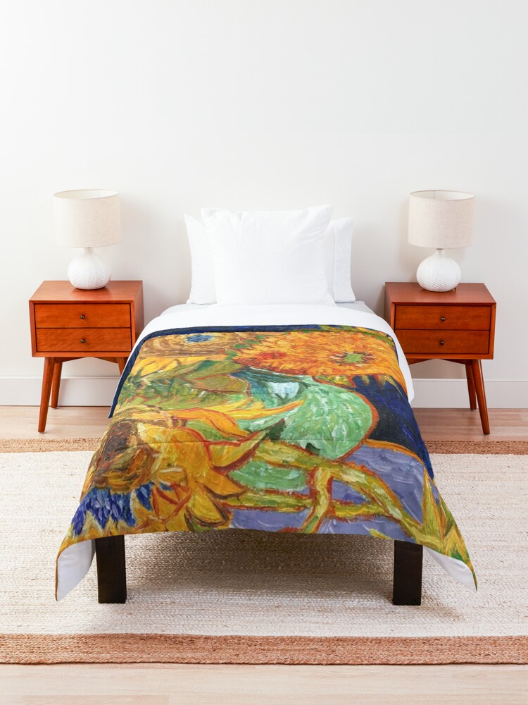 Alternate view of Van Gogh, Five Sunflowers 1888 Artwork Reproduction, Posters, Tshirts, Prints, Bags, Men, Women, Kids Comforter