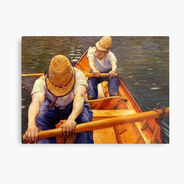 Caillebotte - Oarsmen (Boaters) Rowing Metal Print