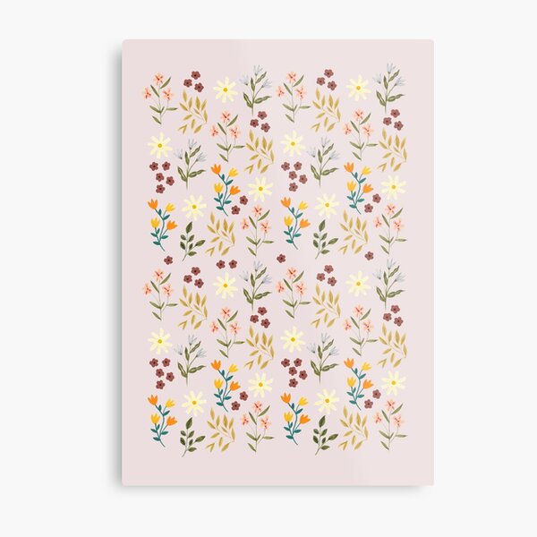 Watercolor Summer Botanicals Metal Print