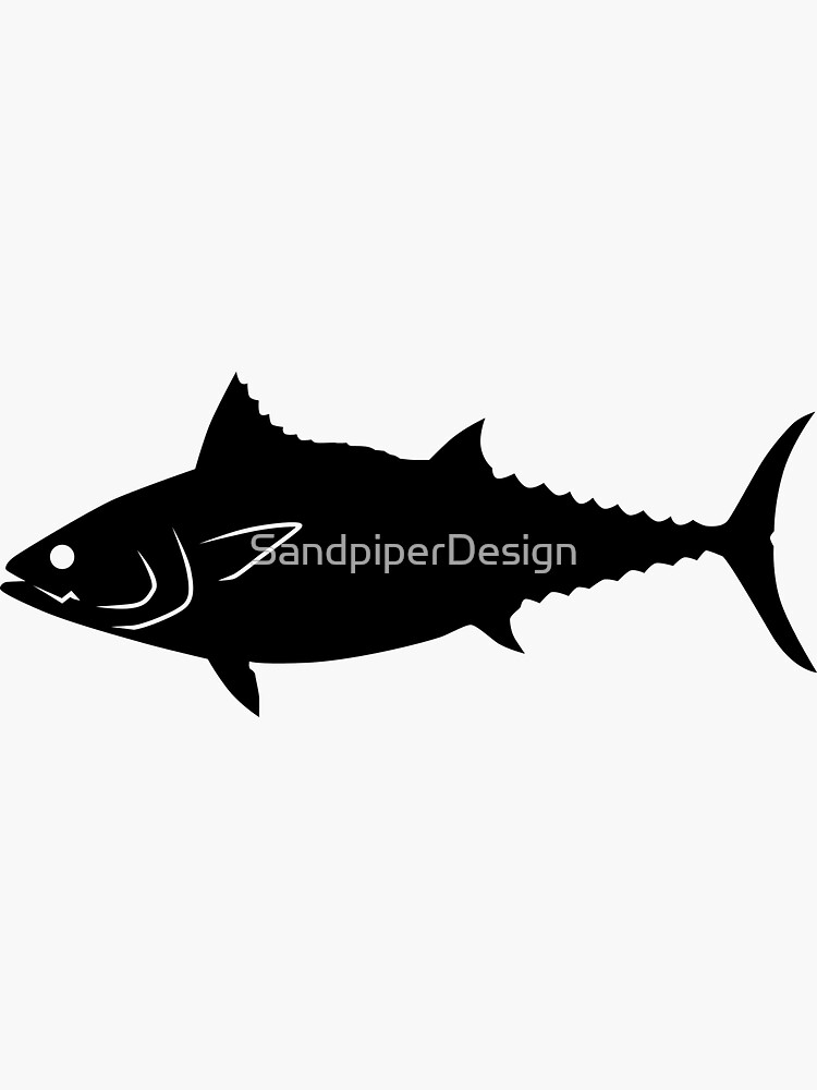 Tuna Fish Silhouette (Black) Sticker for Sale by SandpiperDesign