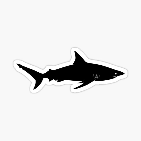 Shark at Fishing with Fishing rod - Angler - Sticker