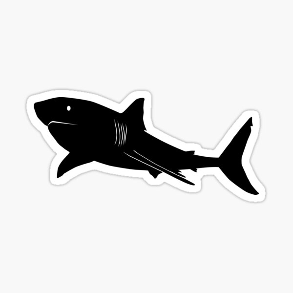 Shark at Fishing with Fishing rod - Angler - Sticker