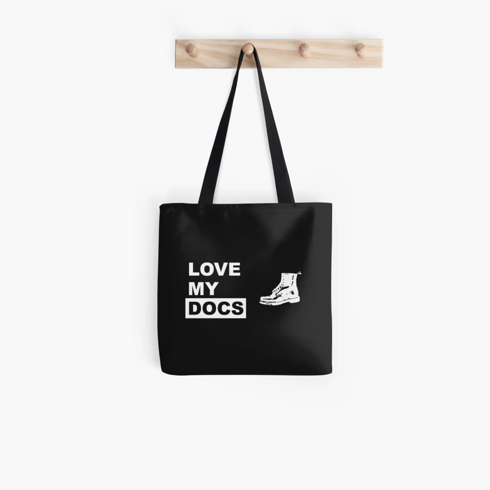 【レディース】Dr. Martens Love My Docs Leather Tote バッグ Love My Docs Leather Tote Bag in Black | Dr. Martens