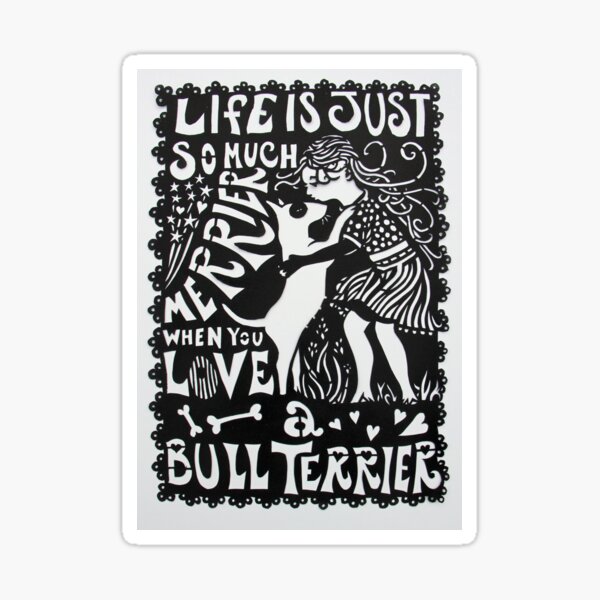 Bull Terrier Paper Cut Sticker