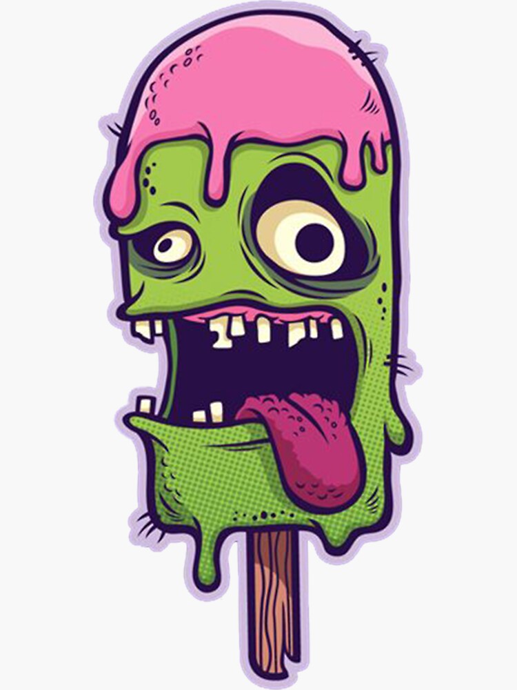 "IcecreamZombie" Sticker by MrSadoW95 Redbubble
