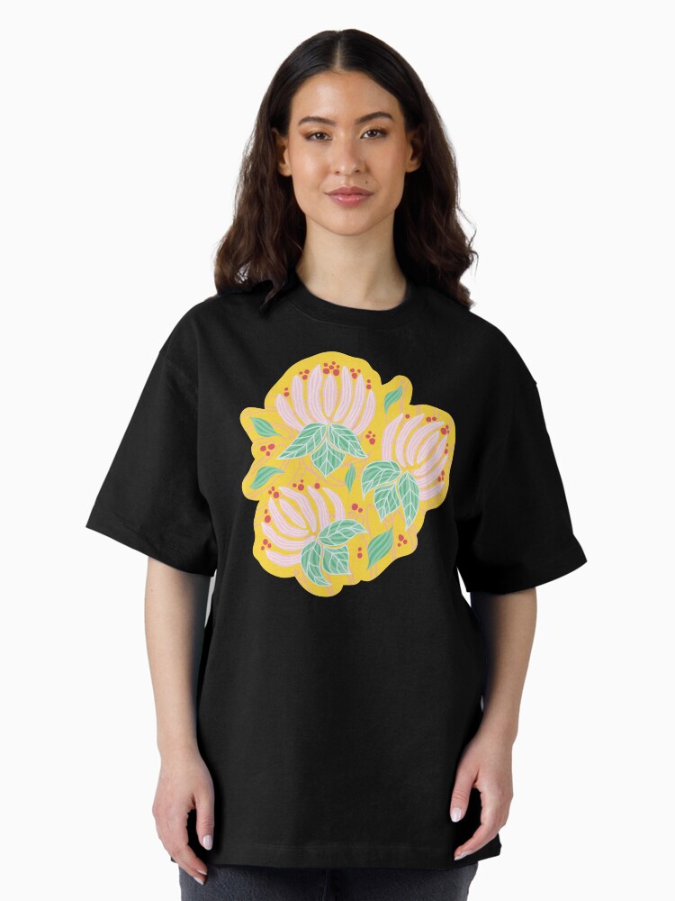 Thumbnail 1 of 7, Oversized T-Shirt, Blush Bloom Peony Lemon designed and sold by tinytenacious.